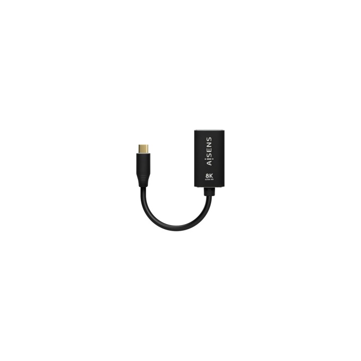AISENS Conversor Aluminio USB-C a Displayport 8K@60Hz, USB-C/M-DP/H, Negro, 15cm