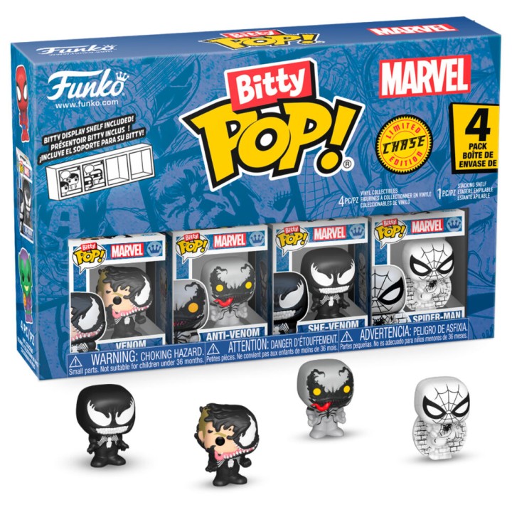 Blister 4 figuras Bitty POP Marvel Spider-Man Venom