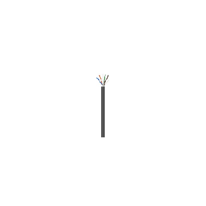 AISENS Cable de Red Exterior Impermeable RJ45 Cat.6 FTP Rigido AWG24, Negro, 305M