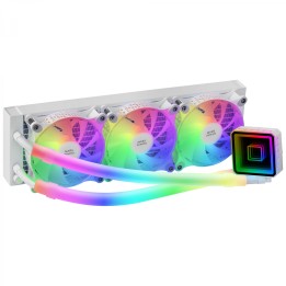 Mars Gaming ML-ULTRA360 Blanco Refrigeración LÍ­quida CPU TDP 650W Espejo Infinito 3 Ventiladores Silenciosos FDB ARGB Tubos
