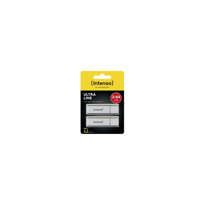 Intenso Ultra Line 2 x 64GB unidad flash USB USB tipo A 3.2 Gen 1 (3.1 Gen 1) Plata