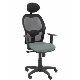Piqueras y Crespo Silla Alocén malla negra asiento bali gris brazos regulables cabecero fijo