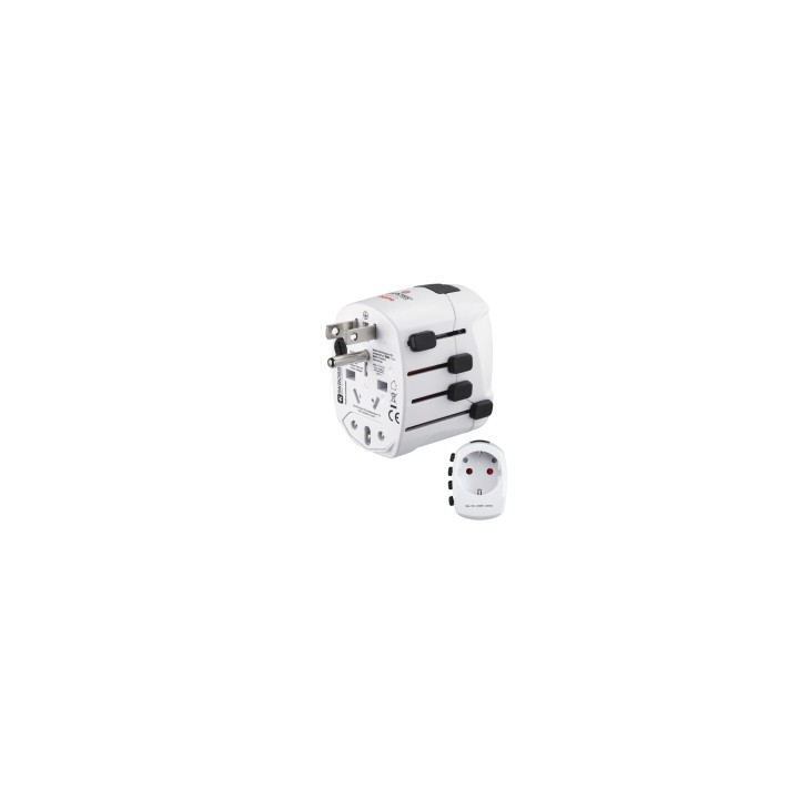 Hama World Travel Pro adaptador de enchufe eléctrico Universal Blanco