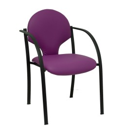 Piqueras y Crespo Pack 2 sillas Hellin chasis negro similpiel morado