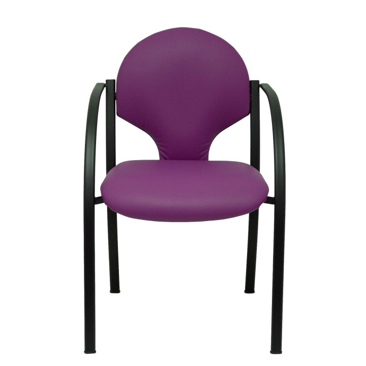 Piqueras y Crespo Pack 2 sillas Hellin chasis negro similpiel morado