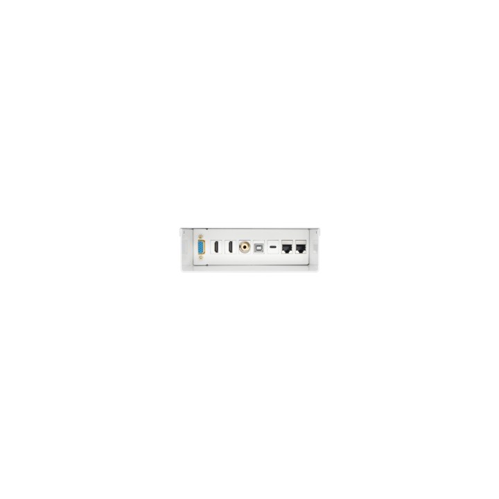 AISENS Caja de Conexiones VGA+JACK3.5+2xHDMI+1xUSB-C+1xUSB-B+2xRJ45 Cat.6A STP, Blanco