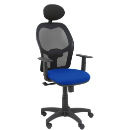 Piqueras y Crespo Silla Alocen malla negra asiento bali azul brazos regulables cabecero fijo