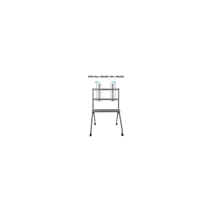 TooQ iSTAND Soporte de Suelo con Ruedas para Pantallas 50"- 86", Gris