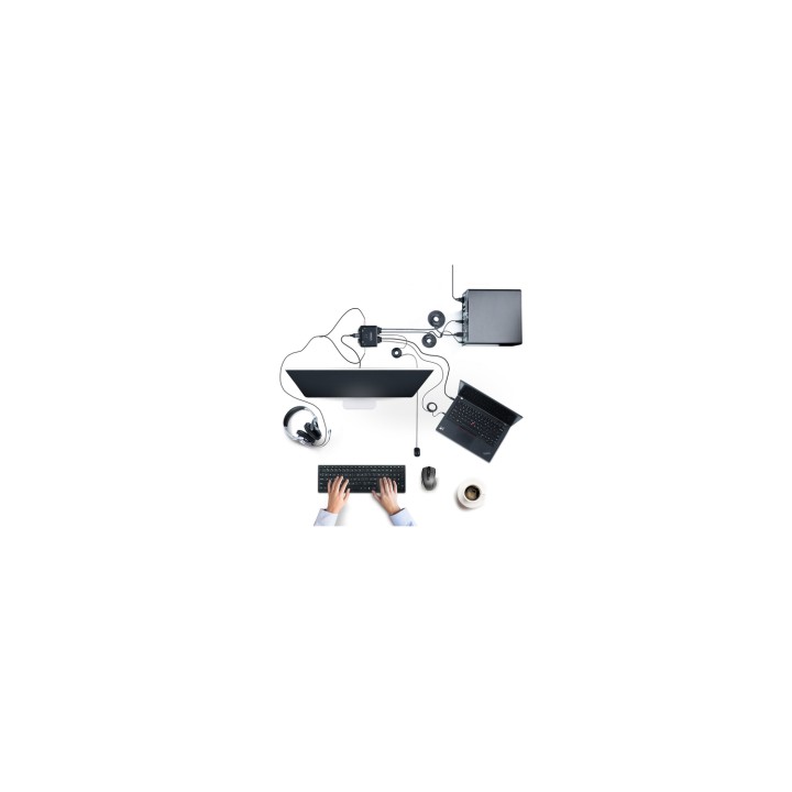 StarTech.com C2-H46-UAC-CBL-KVM interruptor KVM Negro