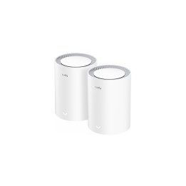 Cudy M3000 2-PACK sistema Wi-Fi Mesh (Wi-Fi en malla) Doble banda (2,4 GHz / 5 GHz) Wi-Fi 6 (802.11ax) Gris, Blanco 1 Interno