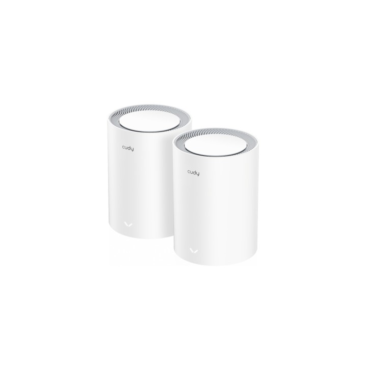 Cudy M3000 2-PACK sistema Wi-Fi Mesh (Wi-Fi en malla) Doble banda (2,4 GHz / 5 GHz) Wi-Fi 6 (802.11ax) Gris, Blanco 1 Interno