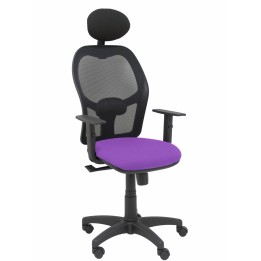 Piqueras y Crespo Silla Alocén malla negra asiento bali lila brazos regulables cabecero fijo