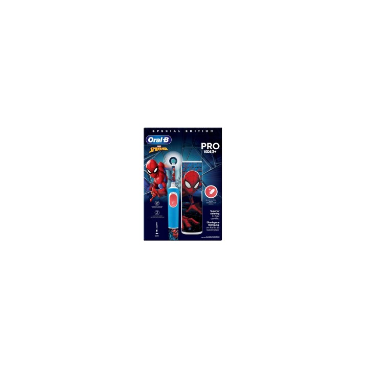 Oral-B Vitality Pro Kids Spiderman Niño Cepillo dental oscilante Azul, Rojo