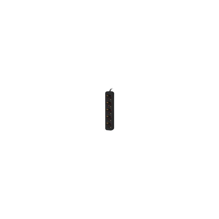 Lanberg PS0-05F-0150-BK base múltiple 1,5 m 5 salidas AC Interior Negro