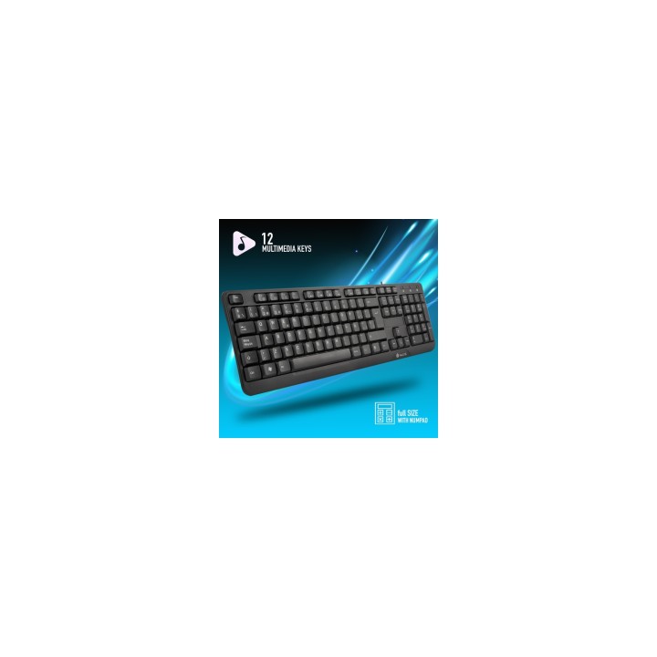 NGS FunkyV3, QWERTY, IT teclado USB Italiano Negro