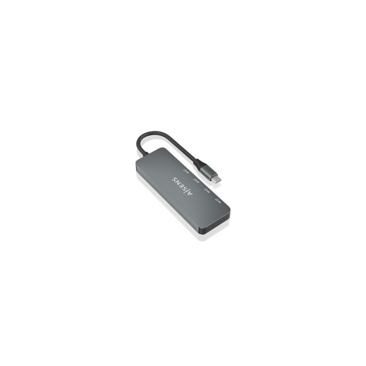 AISENS Hub USB 3.2 Gen2 10G USB-C, USB-C/M-4xUSB-C/H, Gris, 15cm