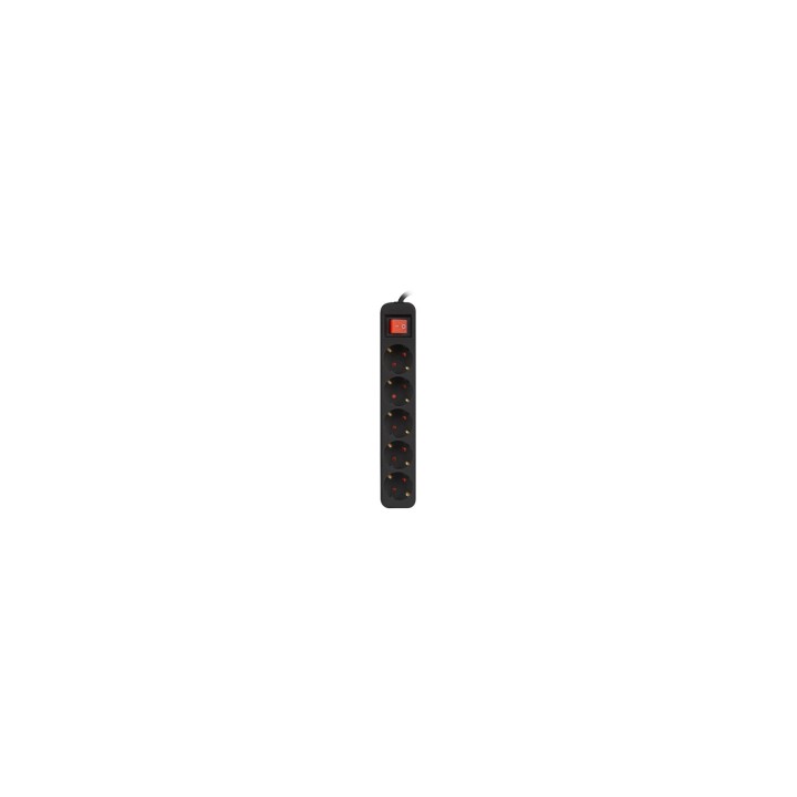 Lanberg PS1-05F-0150-BK base múltiple 1,5 m 5 salidas AC Interior Negro