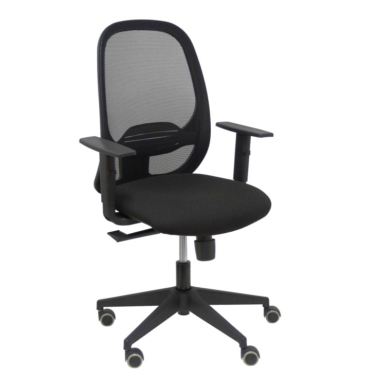 Piqueras y Crespo Silla Cilanco negra malla negra asiento bali negro brazo regulable.