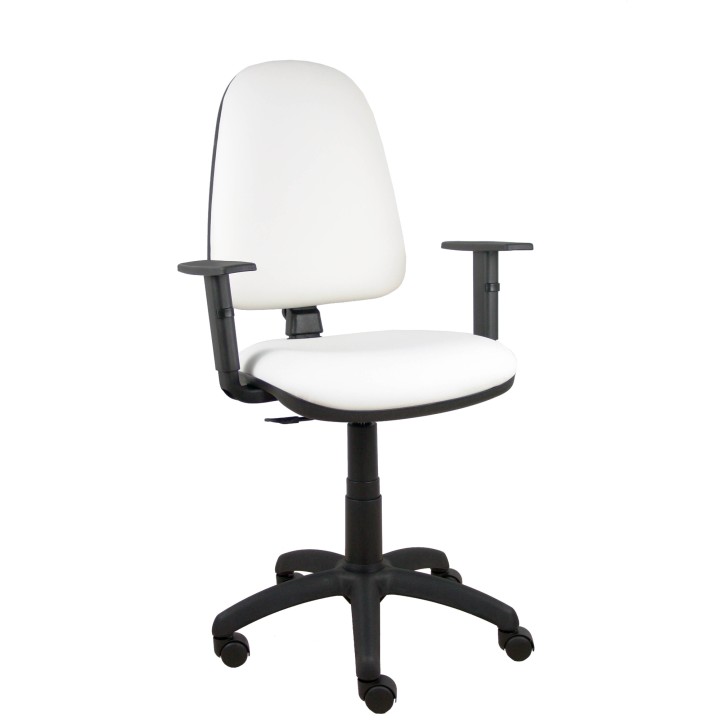 Piqueras y Crespo Silla Ayna similpiel blanco brazos regulables