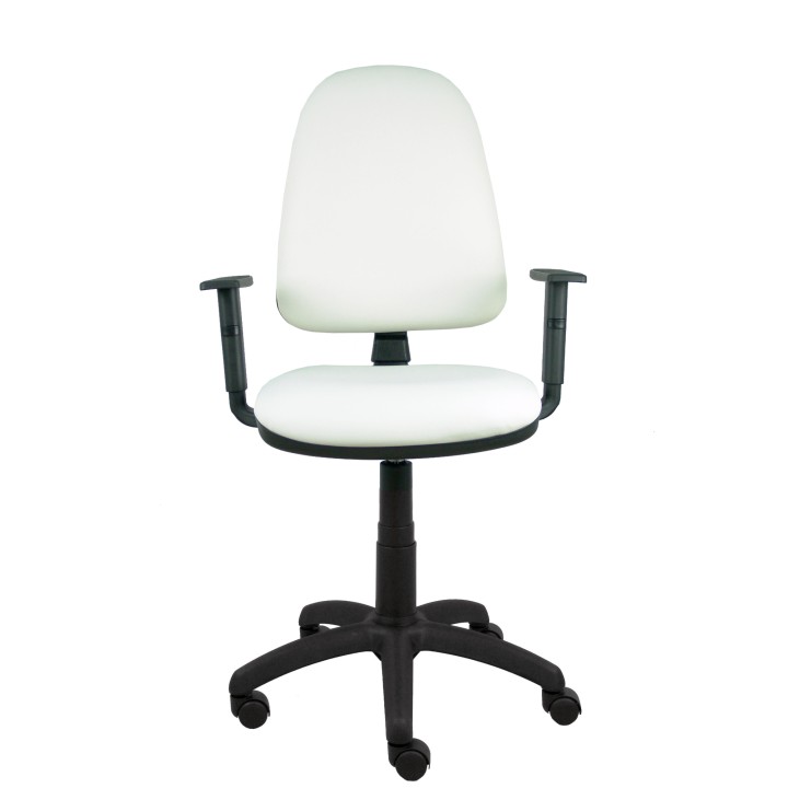 Piqueras y Crespo Silla Ayna similpiel blanco brazos regulables