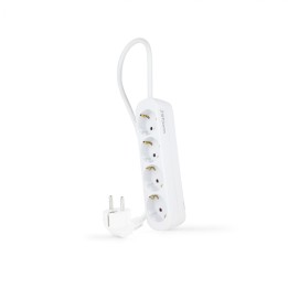 Nanocable Regleta de Enchufes con 4 Tomas, 1.4 m, Blanco
