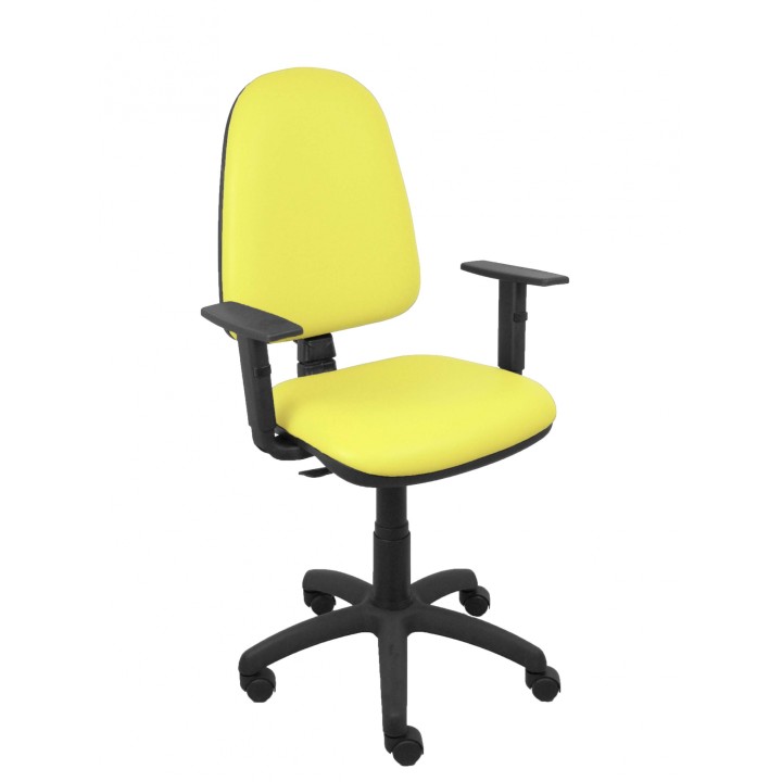 Piqueras y Crespo Silla Ayna similpiel amarillo brazos regulables