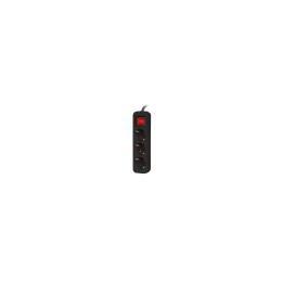 Lanberg PS1-03F-0150-BK base múltiple 1,5 m 3 salidas AC Interior Negro