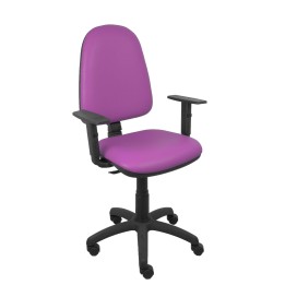 Piqueras y Crespo Silla Ayna similpiel morado brazos regulables