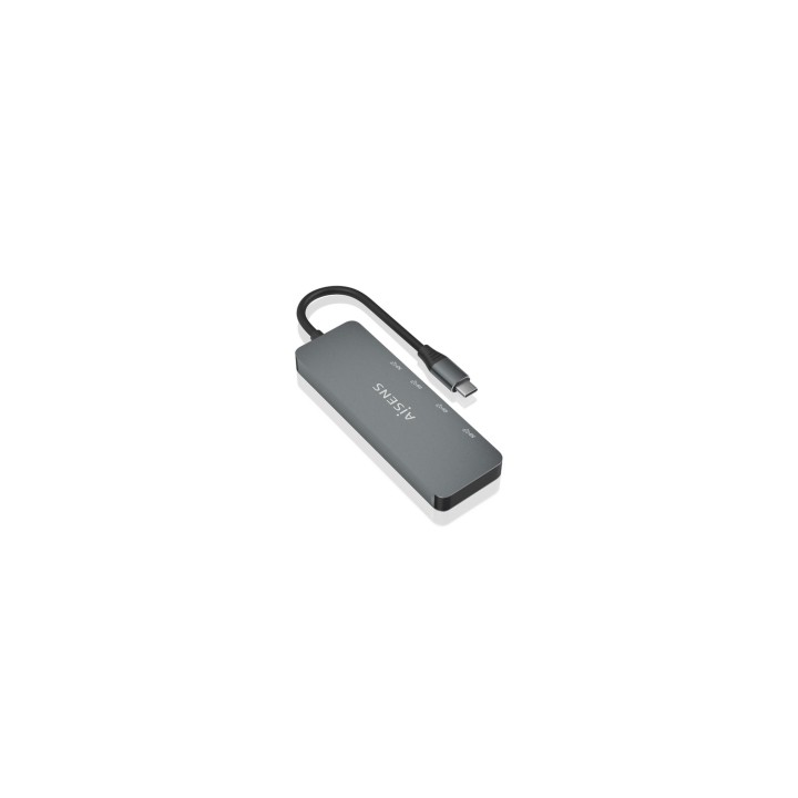 AISENS Hub USB 3.2 Gen2 10G USB-C, USB-C/M-2xUSB-C/H-2xUSB-A/H, Gris, 15cm