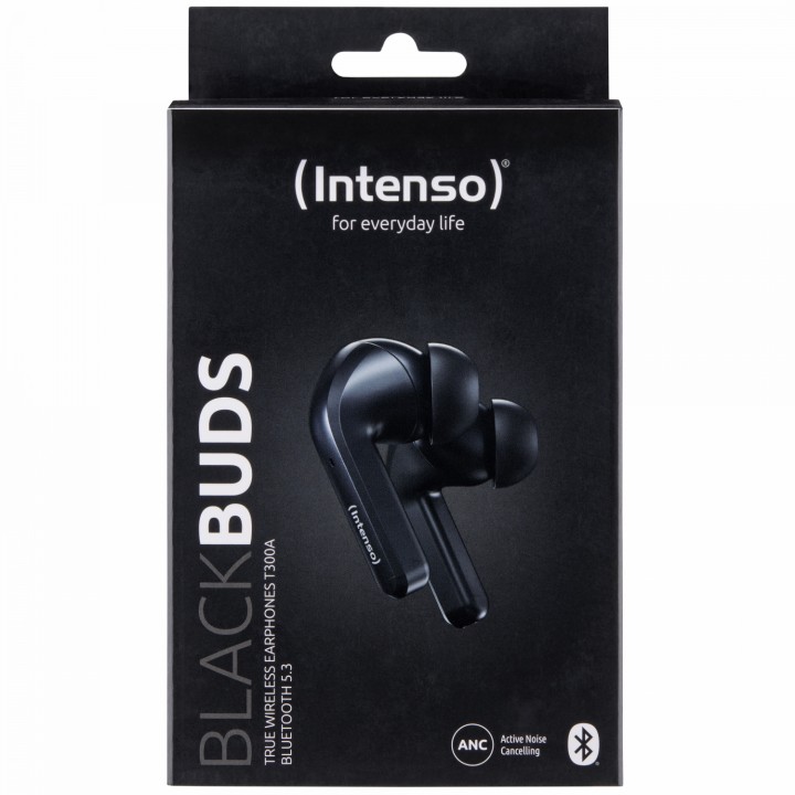 Intenso Black Buds T300A Auriculares Dentro de oÍ­do Llamadas/Música/Deporte/Uso diario Negro