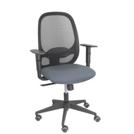 Piqueras y Crespo Silla Cilanco negra malla negra asiento bali gris oscuro brazo regulable