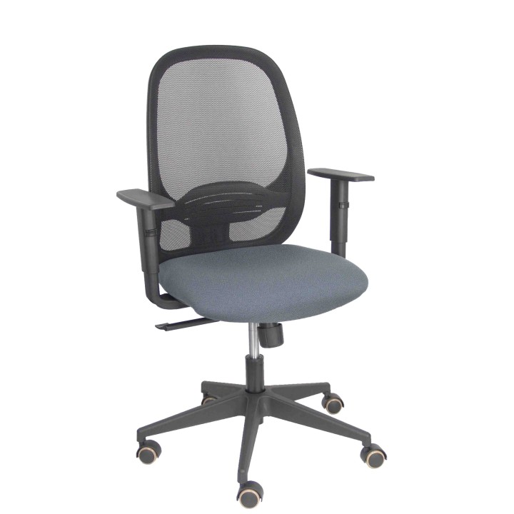 Piqueras y Crespo Silla Cilanco negra malla negra asiento bali gris oscuro brazo regulable