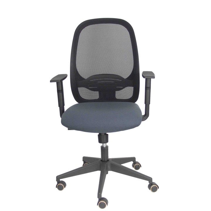 Piqueras y Crespo Silla Cilanco negra malla negra asiento bali gris oscuro brazo regulable