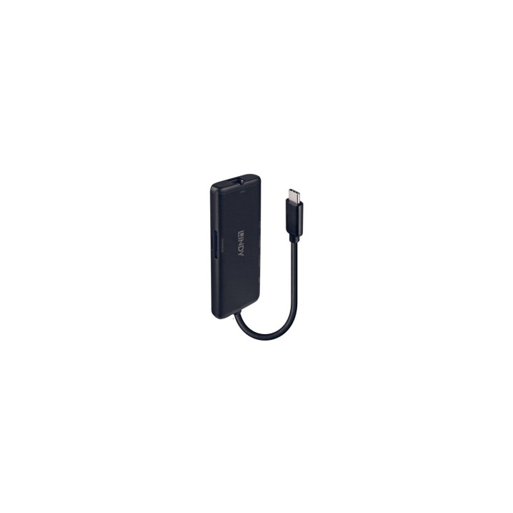 Lindy 43358 base para portátil y replicador de puertos Alámbrico USB 3.2 Gen 1 (3.1 Gen 1) Type-C Negro