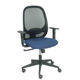Piqueras y Crespo Silla Cilanco negra malla negra asiento bali azul marino brazo regulable