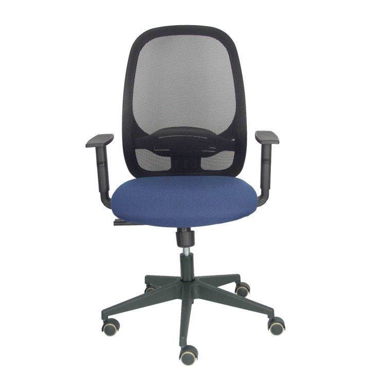 Piqueras y Crespo Silla Cilanco negra malla negra asiento bali azul marino brazo regulable