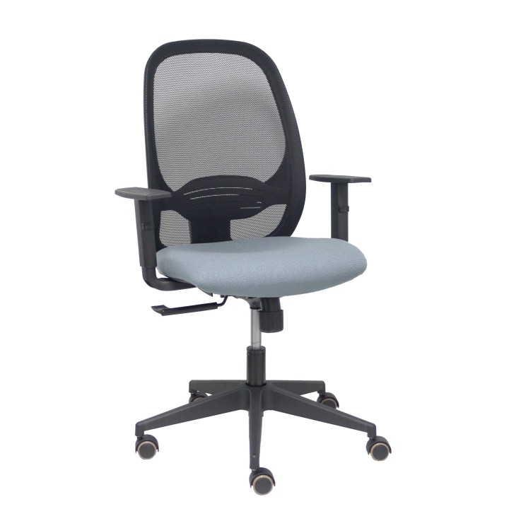 Piqueras y Crespo Silla Cilanco negra malla negra asiento bali gris brazo regulable