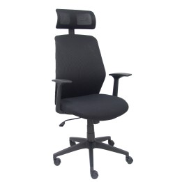 Piqueras y Crespo Silla Parolis respaldo malla negro con cabecero y asiento aran negro