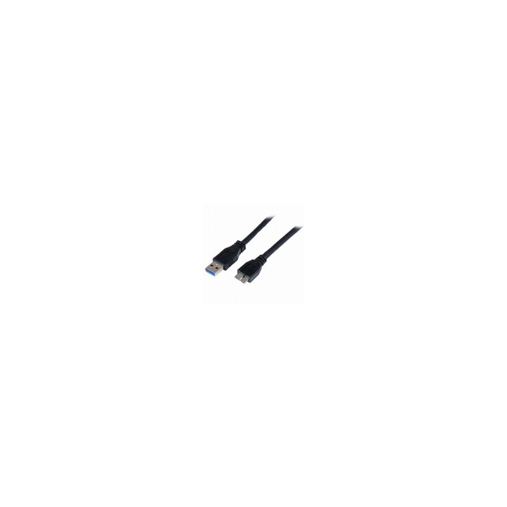 StarTech.com Cable Certificado 1m USB 3.0 Super Speed SS Micro USB B Macho a USB A Macho Adaptador - Negro