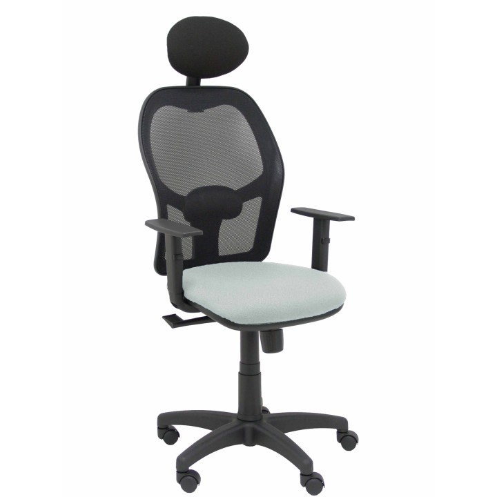 Piqueras y Crespo Silla Alocen malla negra asiento bali gris claro brazos regulables cabecero fijo