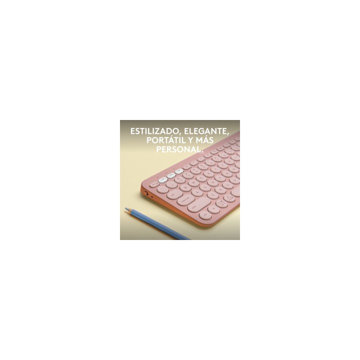 Logitech Pebble Keys 2 K380s teclado RF Wireless + Bluetooth QWERTY Español Rosa