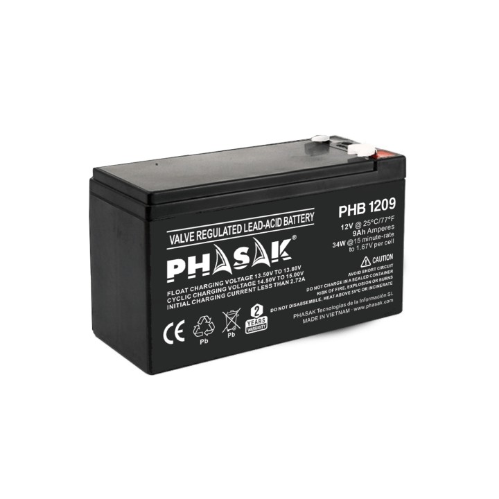 Phasak PHB 1209 baterÍ­a para sistema ups Sealed Lead Acid (VRLA) 12 V 9 Ah