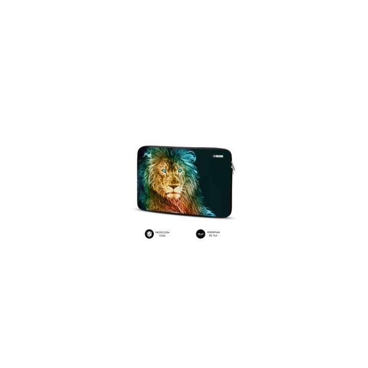 SUBBLIM Funda Ordenador Neopreno Trendy Sleeve Neo Lion 15,6"