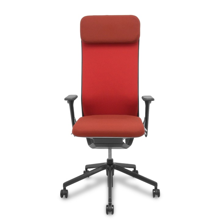 Piqueras y Crespo Silla YouTeam traslack Step rojo brazos 4D, base alum cabecero