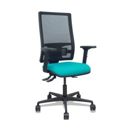 Piqueras y Crespo Silla Bormate asincro malla negra asiento bali turquesa brazos 2D ruedas 65mm