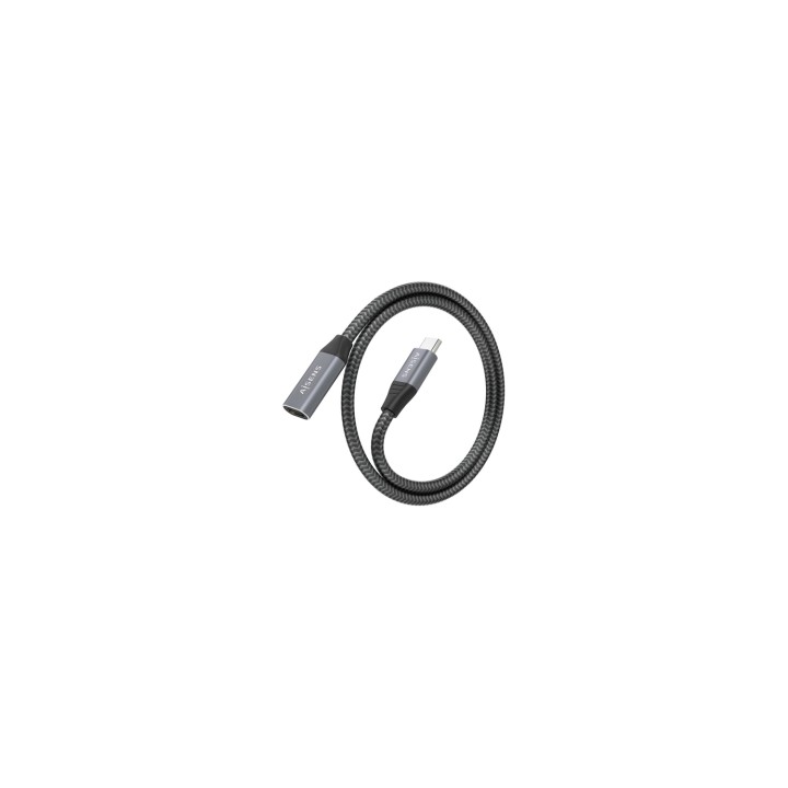 AISENS Cable USB 3.2 Gen2x2 Aluminio 20Gbps 8K@30Hz 5A 100W, Tipo USB-C/M-USB-C/H, Gris, 0.5 m