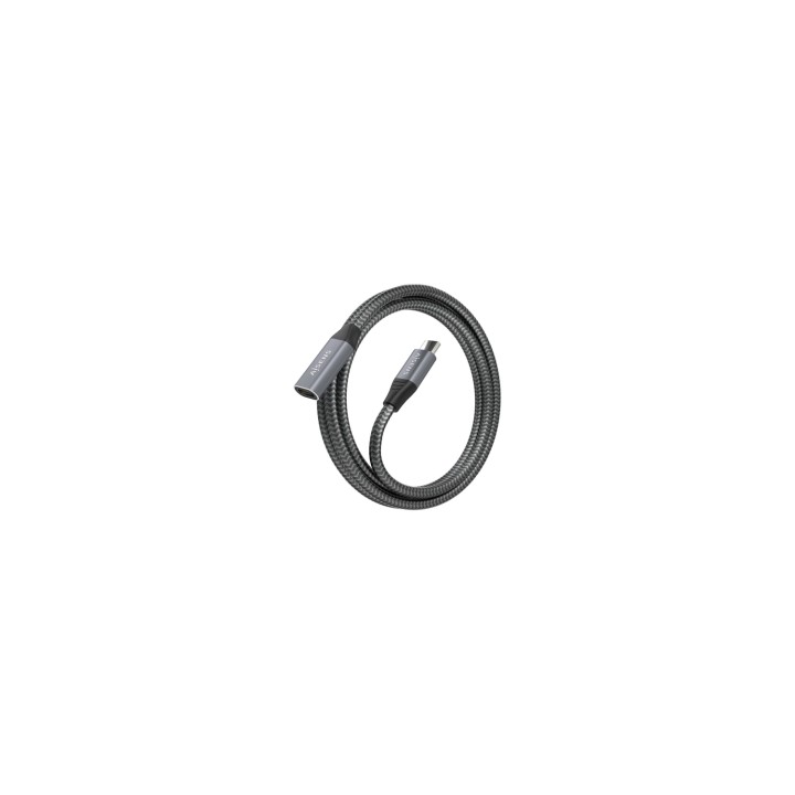AISENS Cable USB 3.2 Gen2x2 Aluminio 20Gbps 8K@30Hz 5A 100W, Tipo USB-C/M-USB-C/H, Gris, 1.5 m