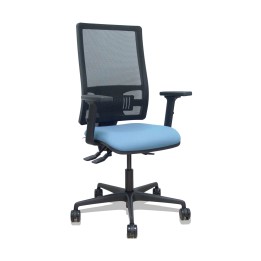 Piqueras y Crespo Silla Bormate asincro malla negra asiento bali azul cielo brazos 2D ruedas 65mm