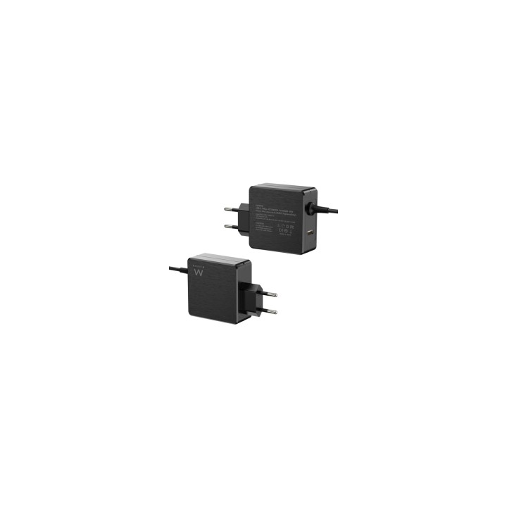 Ewent EW3978 cargador de dispositivo móvil Portátil Negro Corriente alterna Carga rápida Interior