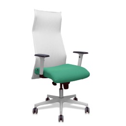 Piqueras y Crespo Sillon Sahuco blanco bali verde esmeralda brazos blancos base blanca ruedas parque 65mm